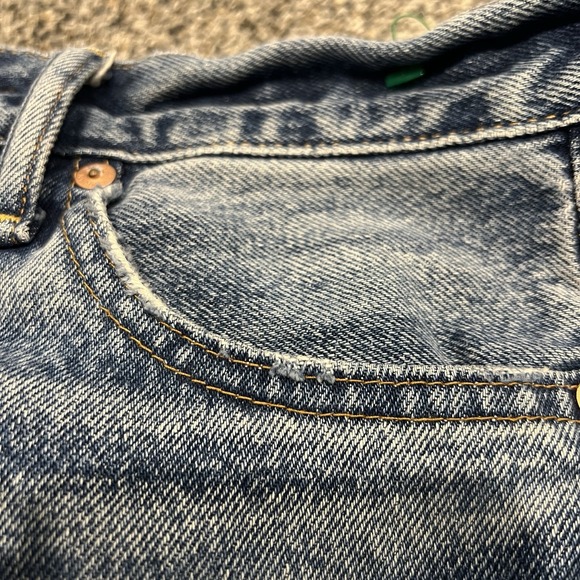 American Eagle Jeans Mens 28x28 Blue Straight Medium Wash Preppy Stretch Denim - Picture 6 of 12